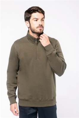 Zipped neck sweatshirt Broderie 1 FACE max 10cm/10cm