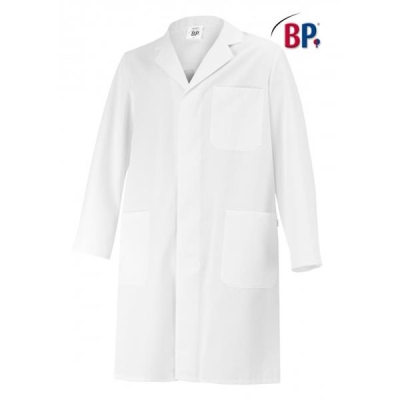 Blouse blanche chimie 100 % coton La broderie texte poitrine GRATUITE