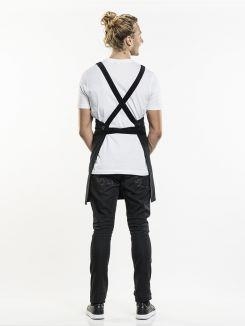 Bib Apron Cross Black Velvet W70 - L85 cm