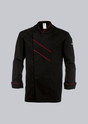 BP® Veste cuisinier noir/rouge