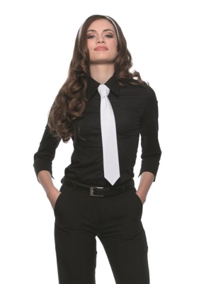 Necktie 148 x 6,5 cm white Stck
