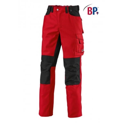BP® Pantalon de travail rouge/noir