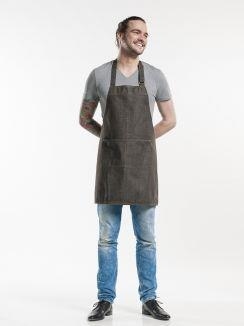 Bib Apron Base Brown Denim W70 - L75 cm