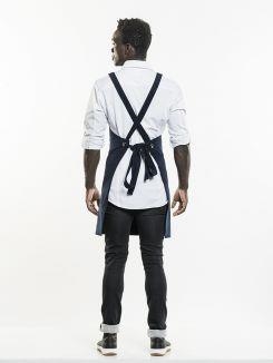 Bib Apron Cross Blue Velvet W70 - L85 cm