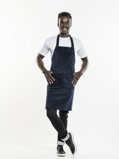 Bib Apron Blue Velvet W70 - L85 cm