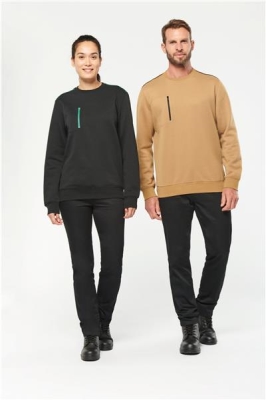 WK403 - DayToDay unisex sweater met zip contrasterende zak