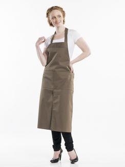 Bib Apron 4-Pockets Taupe W75 - L100 cm
