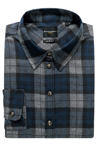 Ladies' Checked Blouse Urban-Style navy XS - 2XL