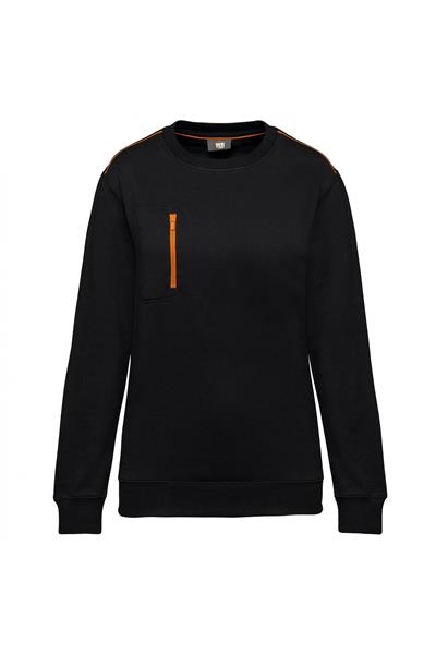 WK403 - DayToDay unisex sweater met zip contrasterende zak