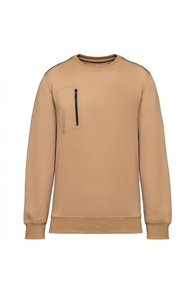 WK-403 Sweat-shirt DayToDay zip poche contrasté unisexe