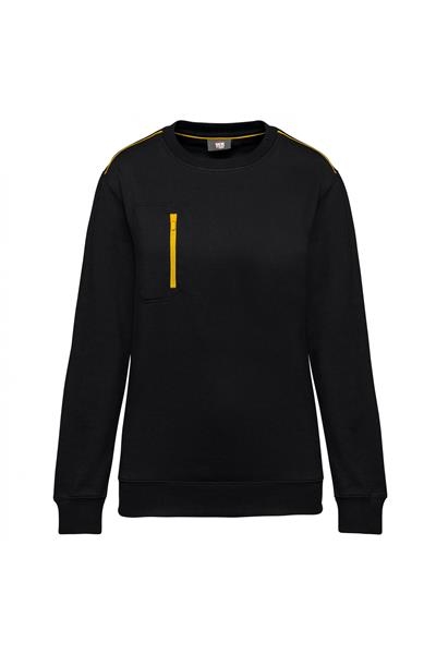 WK-403 Sweat-shirt DayToDay zip poche contrasté unisexe