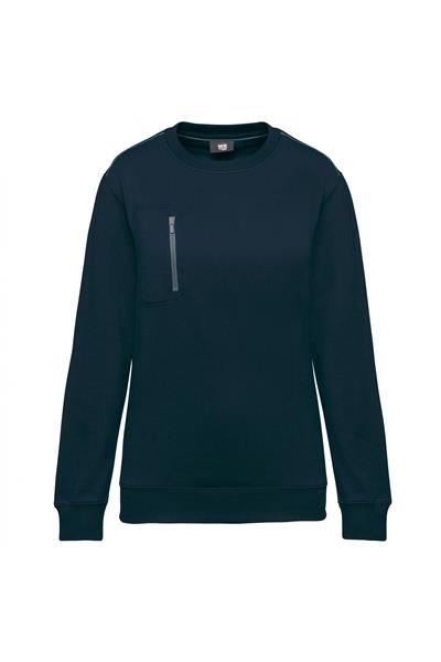 WK403 - DayToDay unisex sweater met zip contrasterende zak