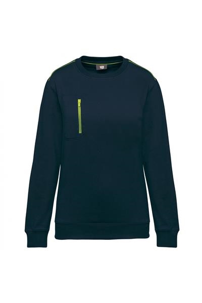 WK403 - DayToDay unisex sweater met zip contrasterende zak