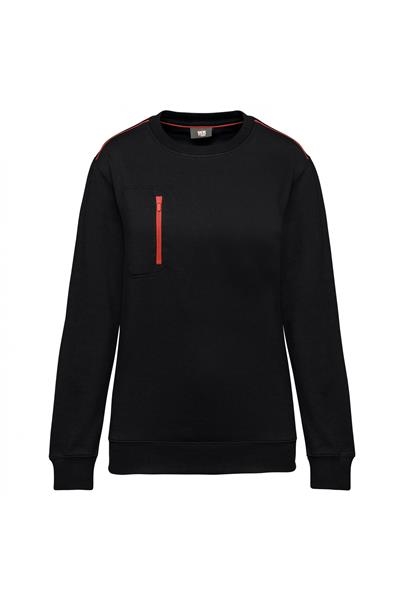 WK403 - DayToDay unisex sweater met zip contrasterende zak
