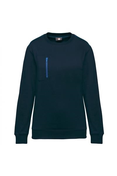 WK403 - DayToDay unisex sweater met zip contrasterende zak