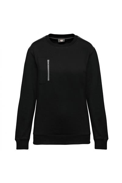 WK-403 Sweat-shirt DayToDay zip poche contrasté unisexe