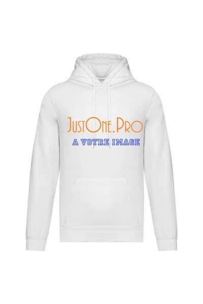 Sweat-shirt recyclé à capuche unisexe COLOR impression full Color 1 FACE