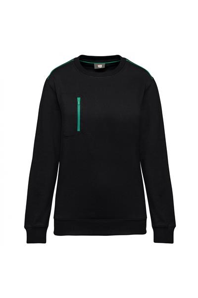 WK403 - DayToDay unisex sweater met zip contrasterende zak